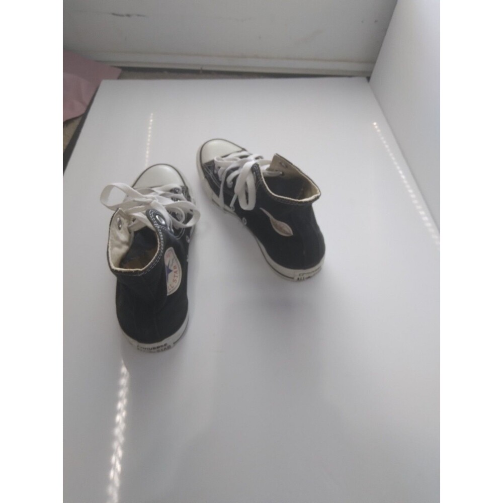 Converse Black and White High Top Lace Up Sneakers Mens 5 womens 7 - Picture 4 of 11